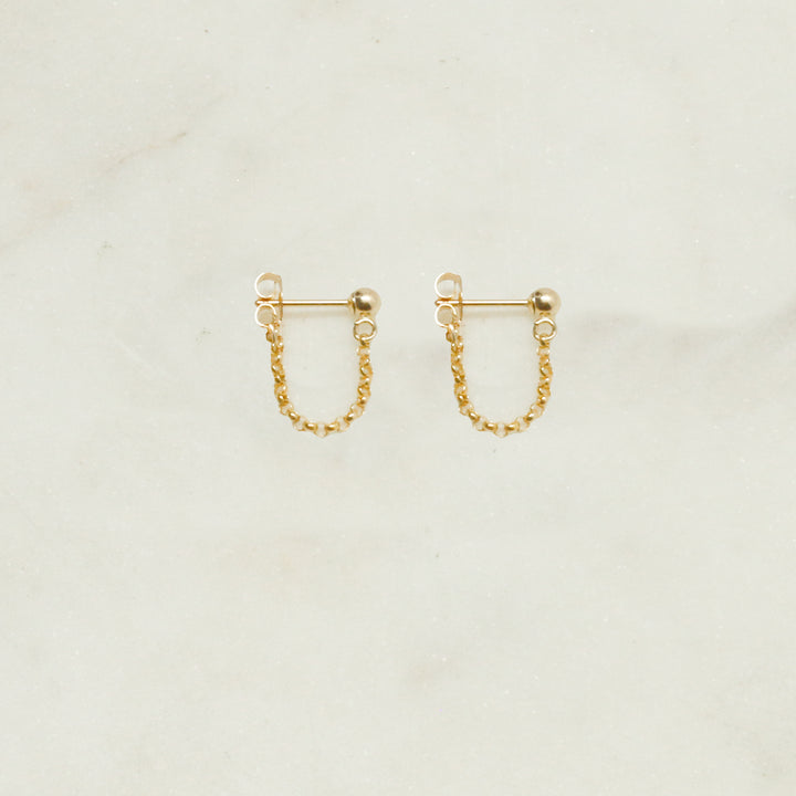 "front-to-back" chain earrings - round link - valentshop.com