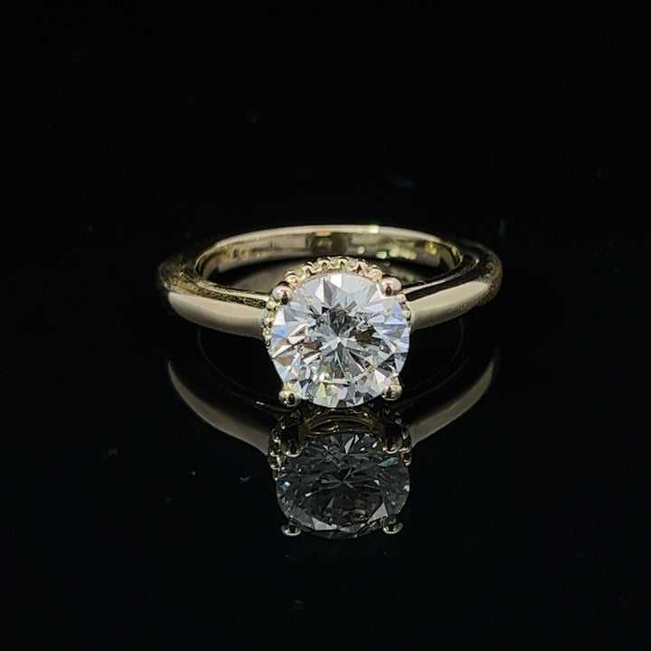 1 1/3 ctw diamond solitaire engagement ring with hidden collar - Valentshop Jewelry