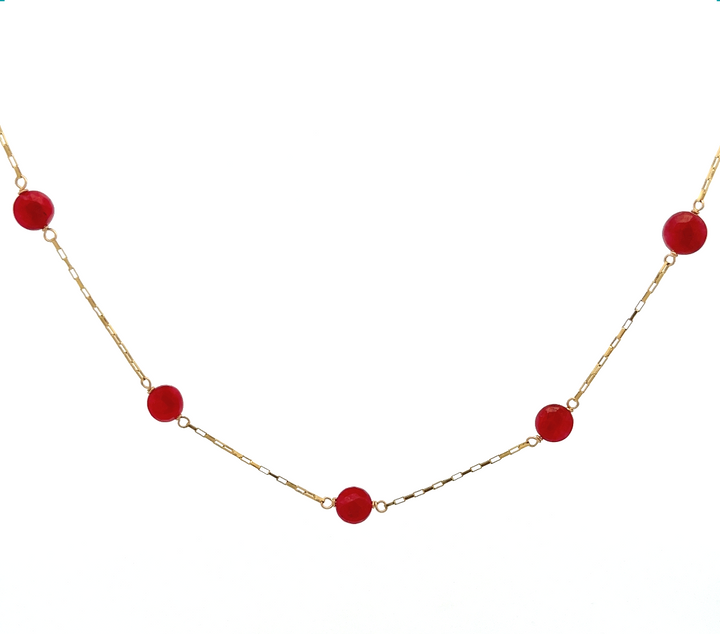 silk road - ruby faceted five-station necklace - valentshop.com