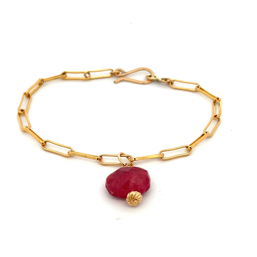 silk road - ruby barrel chain bracelet - valentshop.com