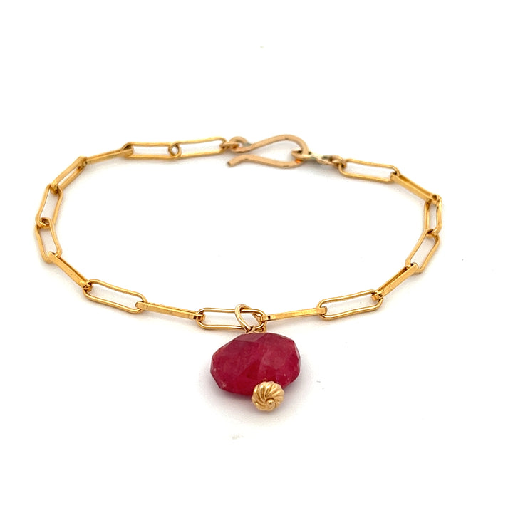 silk road - ruby barrel chain bracelet - valentshop.com