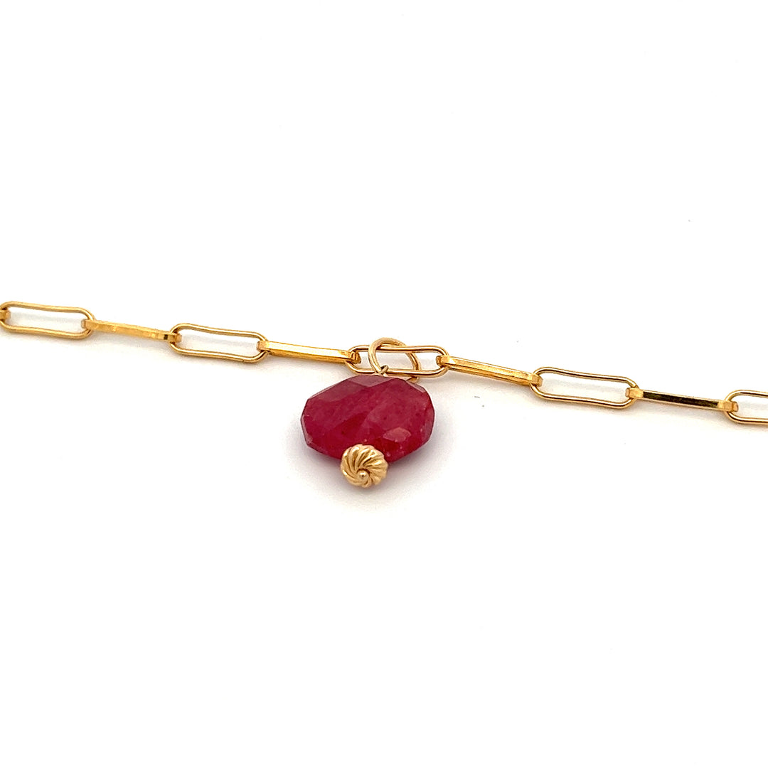 silk road - ruby barrel chain bracelet - valentshop.com