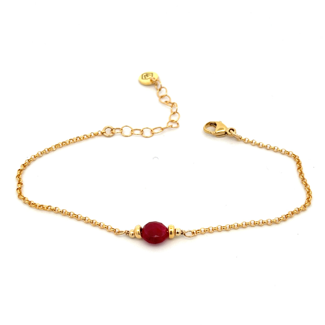 silk road - ruby faceted coin bracelet - valentshop.com