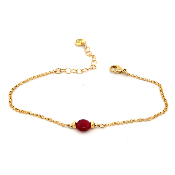 silk road - ruby faceted coin bracelet - valentshop.com