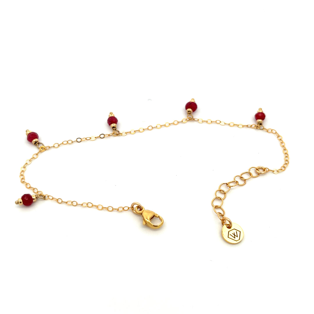 silk road - ruby dangle charm bracelet - valentshop.com