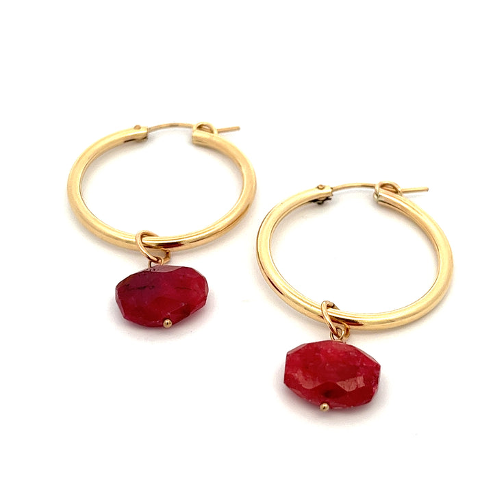silk road - ruby barrel hoop earrings - valentshop.com