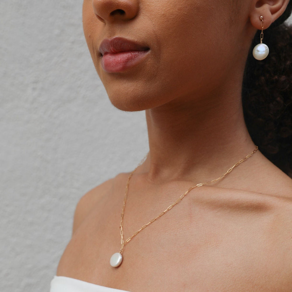 coin pearl necklace - Valentshop Jewelry