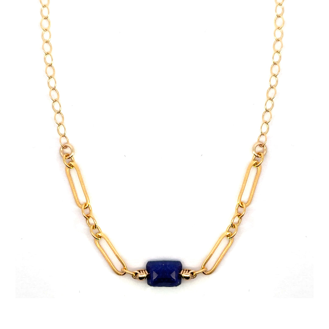 sapphire rounded link necklace - Valentshop Jewelry