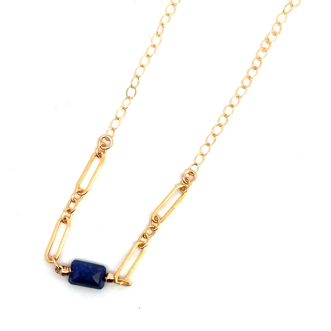 sapphire rounded link necklace - Valentshop Jewelry