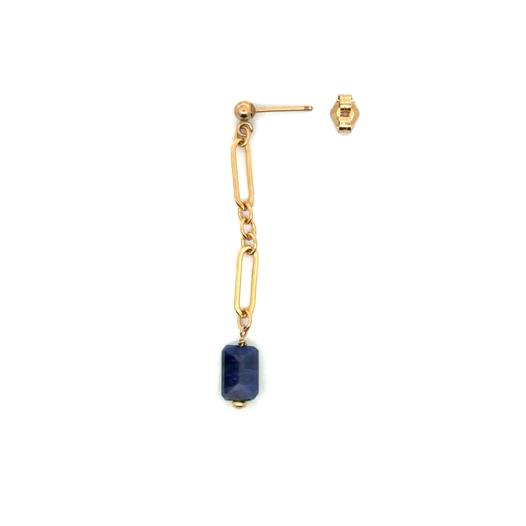 sapphire clip chain drop earrings - Valentshop Jewelry
