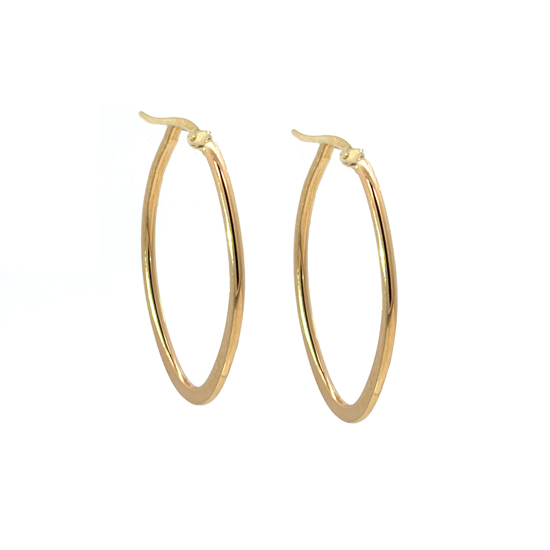 14K Flat Edge Oval Hoops, large - Valentshop Jewelry