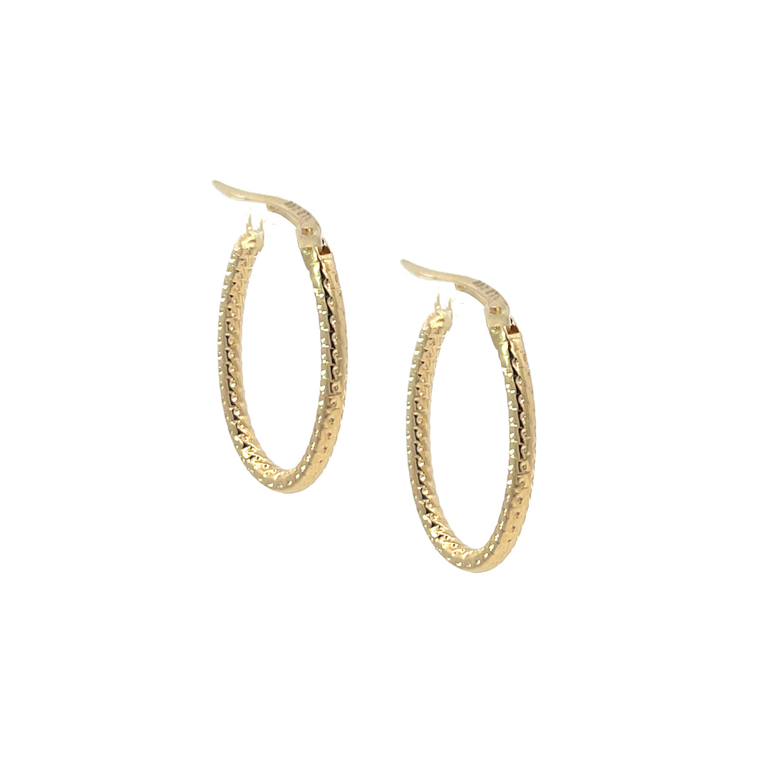 14K YG Rope Oval Hoops - Valentshop Jewelry