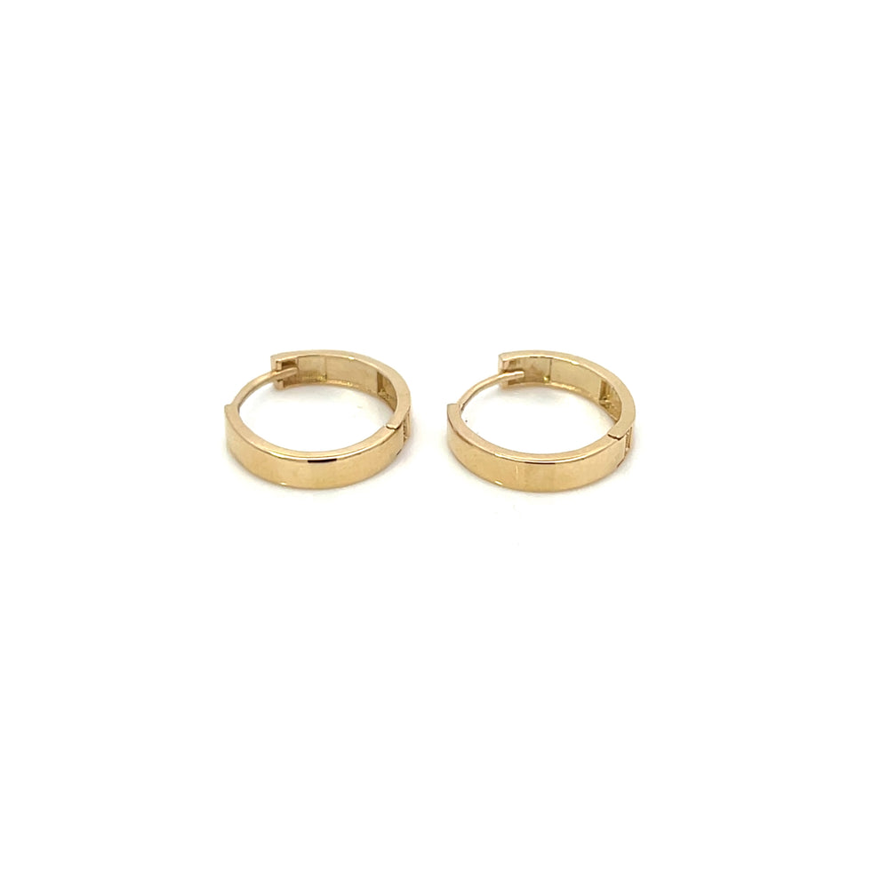 14K YG Hinged Huggies - Valentshop Jewelry