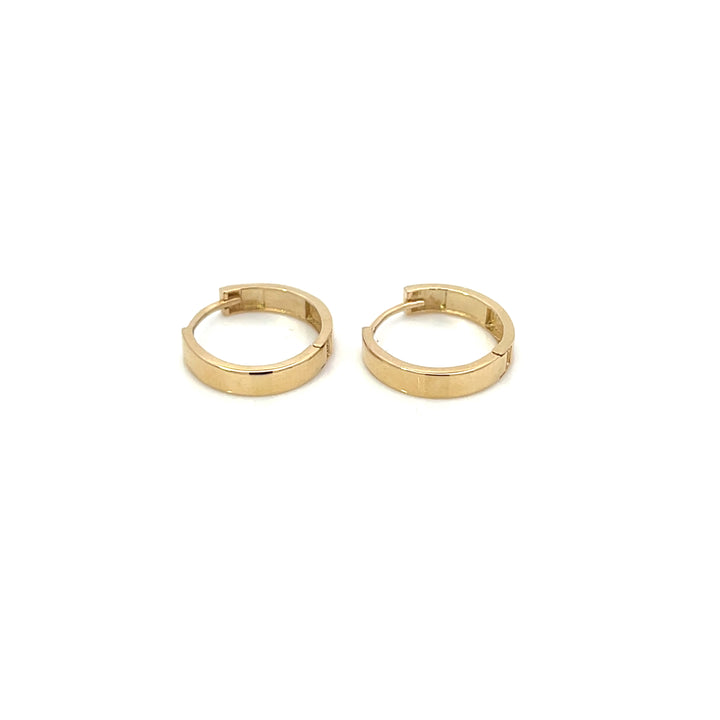 14K YG Hinged Huggies - Valentshop Jewelry