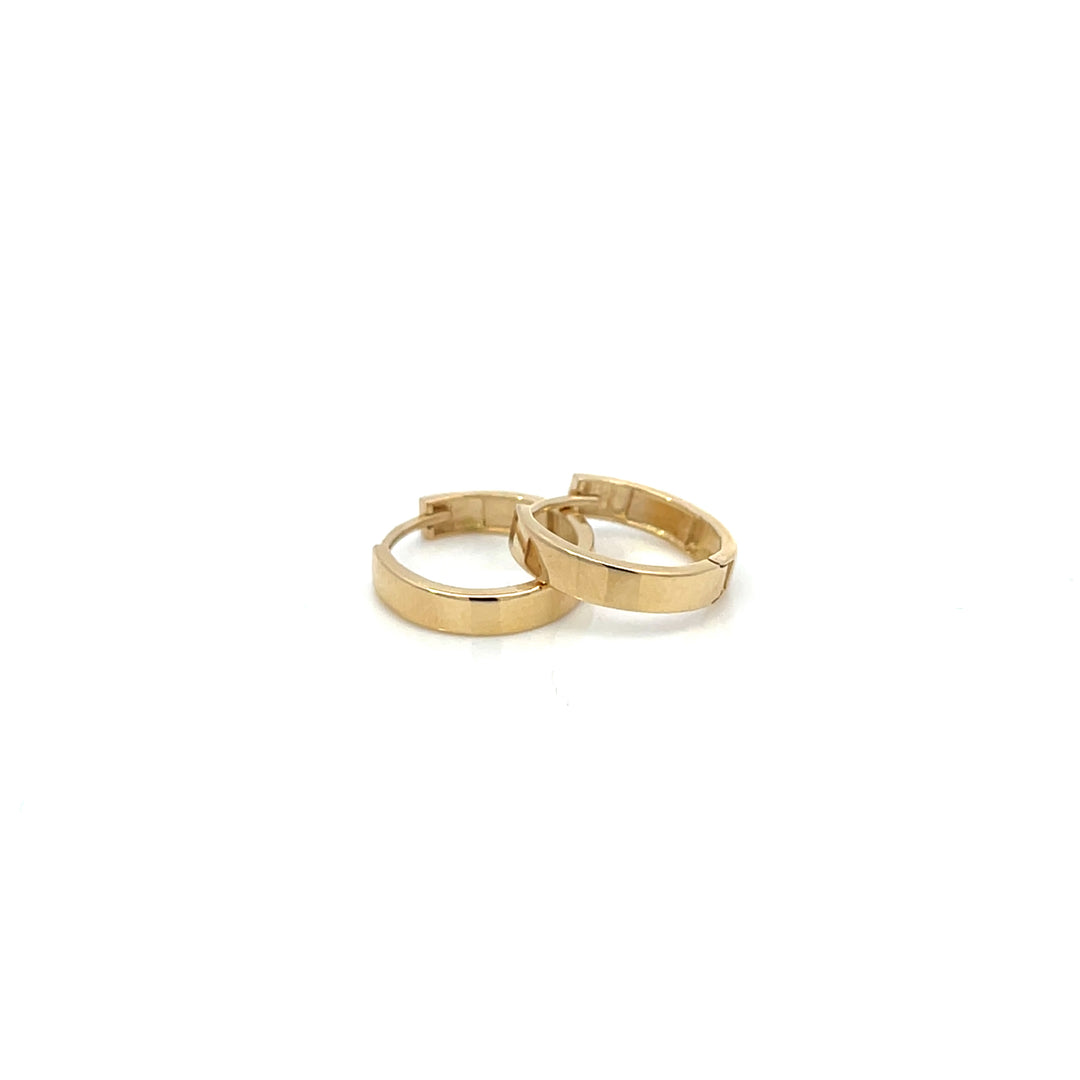 14K YG Hinged Huggies - Valentshop Jewelry