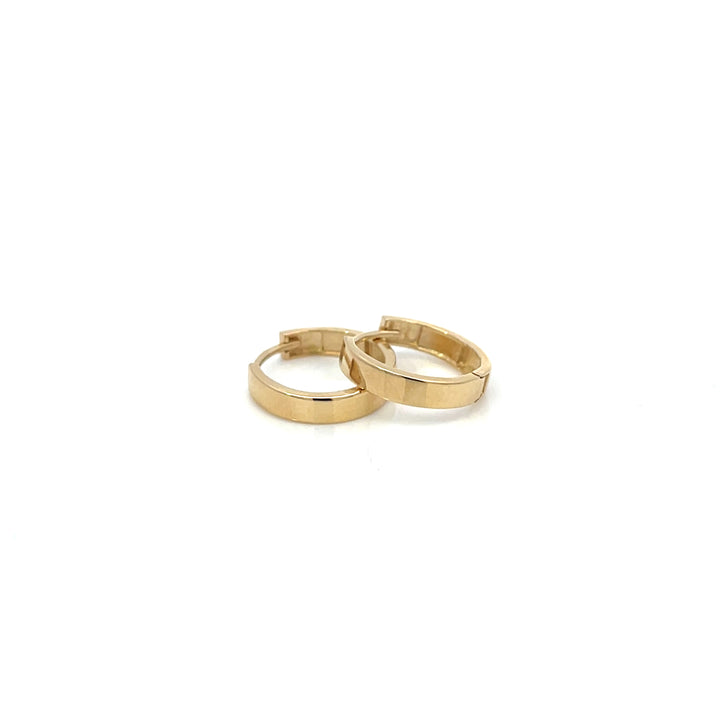 14K YG Hinged Huggies - Valentshop Jewelry