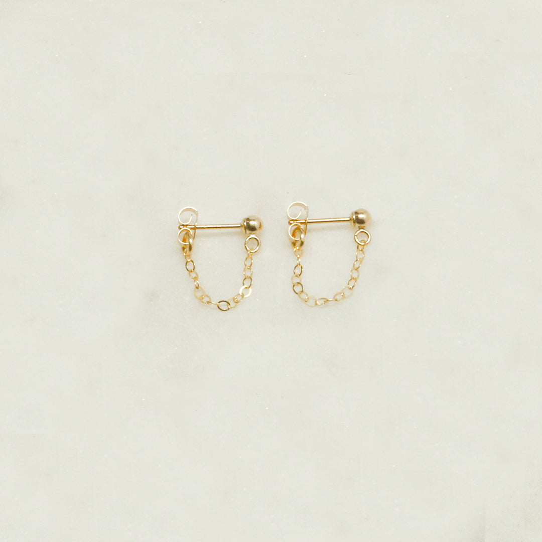 "front-to-back" chain earrings - classic cable - valentshop.com