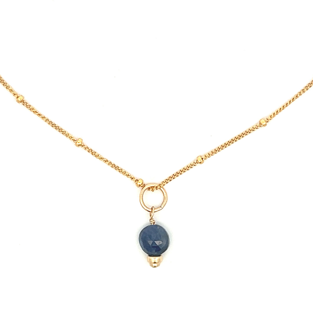 silk road - sapphire coin charm necklace - valentshop.com