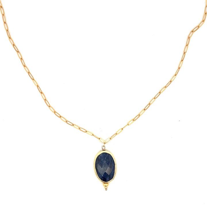 silk road - sapphire bezel necklace - valentshop.com