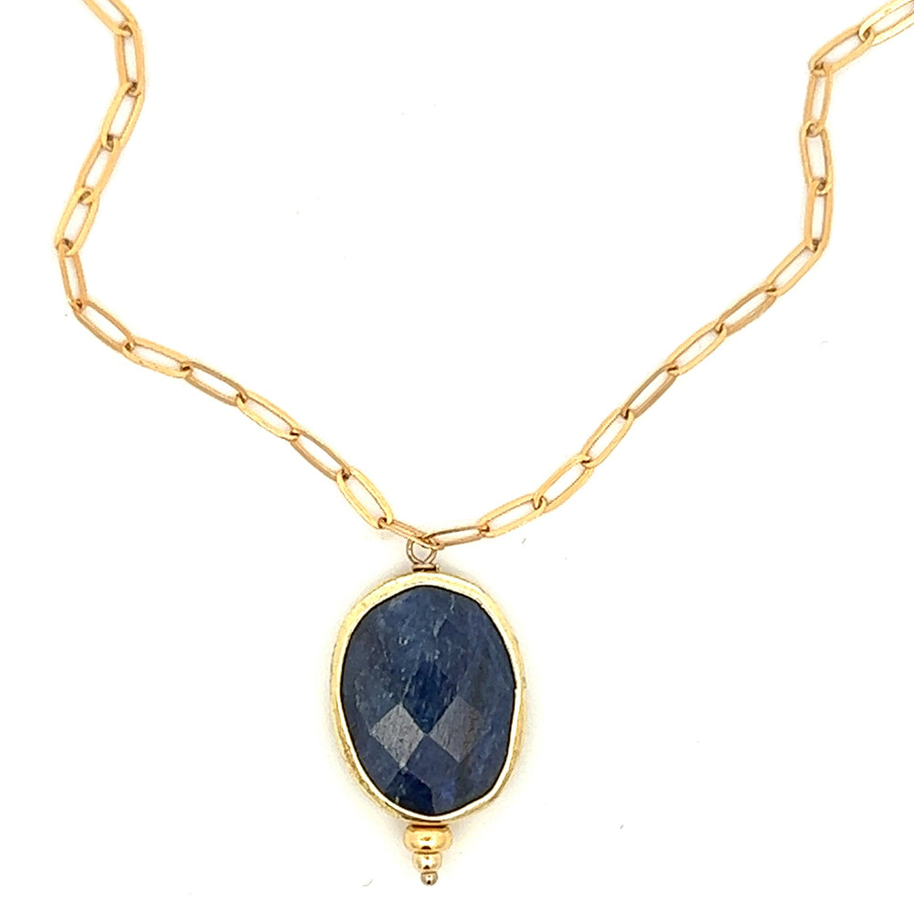 silk road - sapphire bezel necklace - valentshop.com