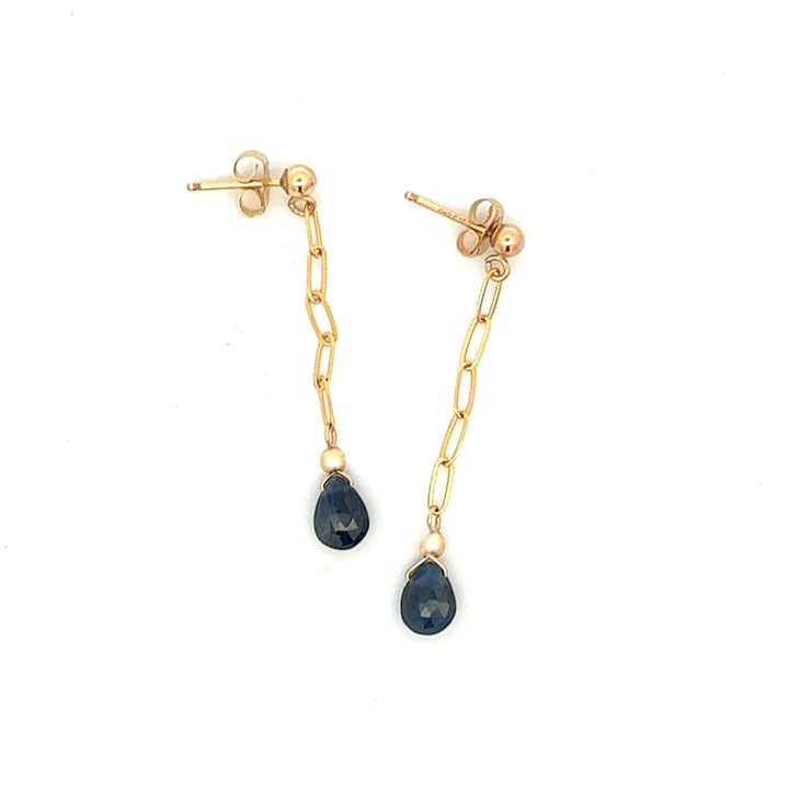 silk road - sapphire chain drop earrings - valentshop.com