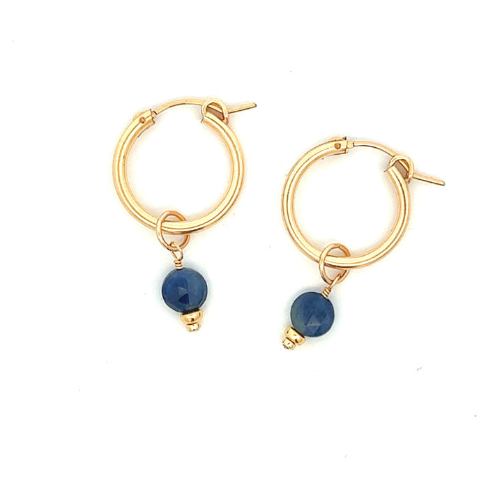 silk road - sapphire coin charm hoop earrings - valentshop.com