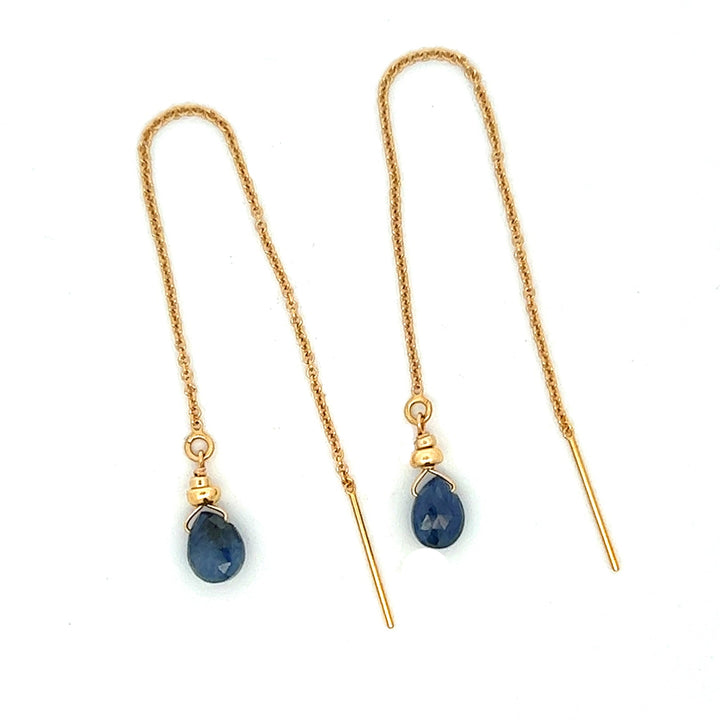 silk road - sapphire threader earrings - valentshop.com