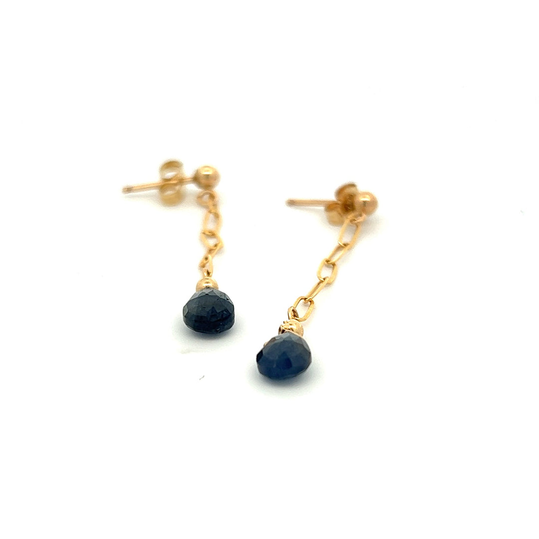 silk road - sapphire chain drop earrings - valentshop.com