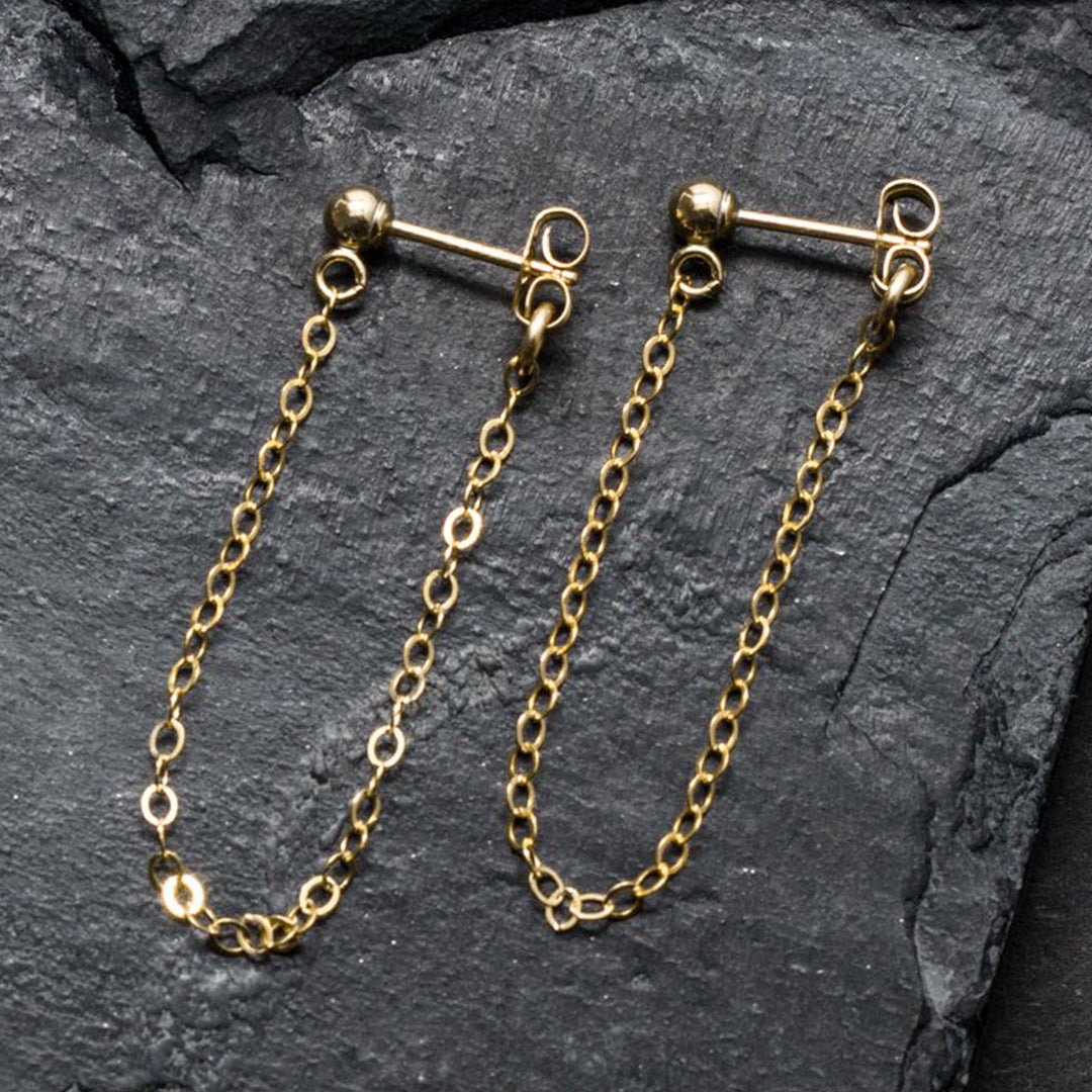 "front-to-back" chain earrings - classic cable - valentshop.com