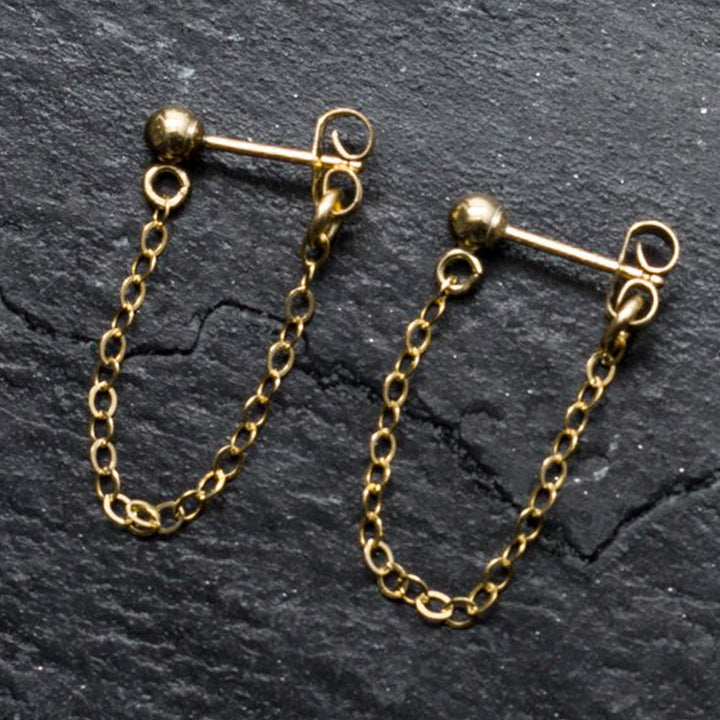 "front-to-back" chain earrings - classic cable - valentshop.com
