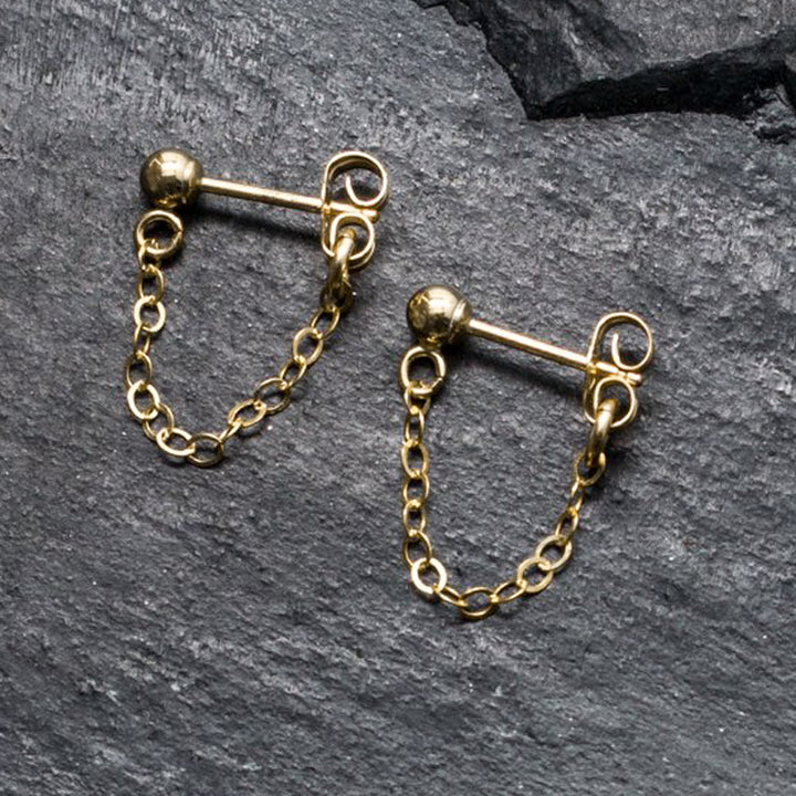 "front-to-back" chain earrings - classic cable - valentshop.com