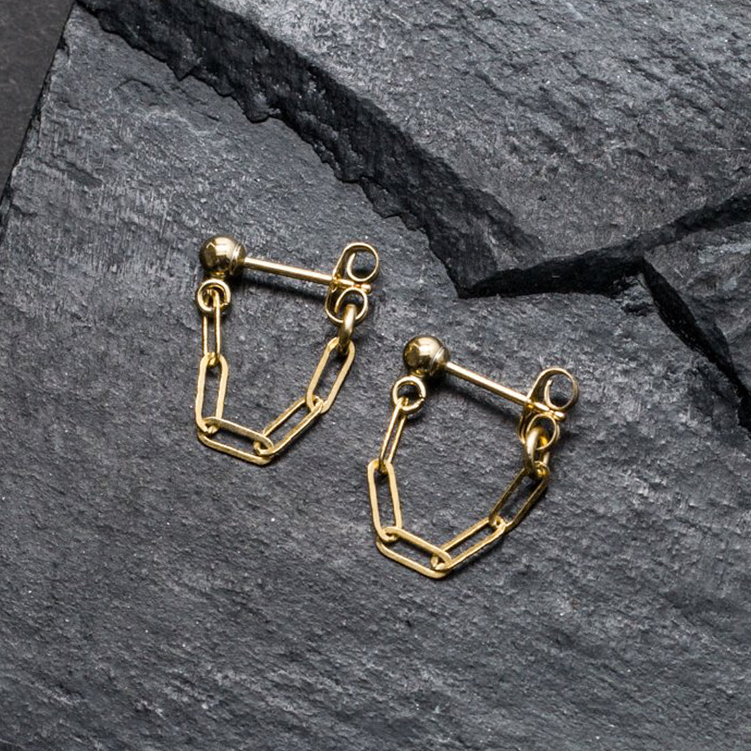 "front-to-back" chain earrings - modern anchor - valentshop.com