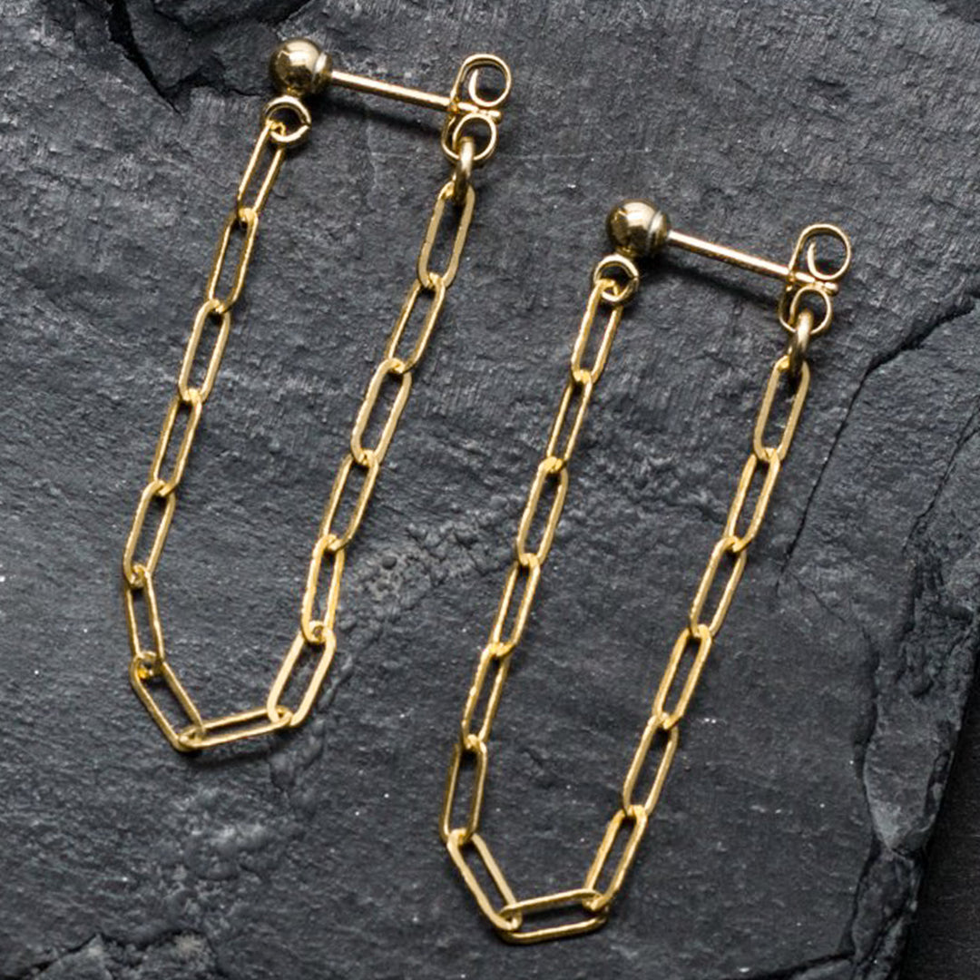 "front-to-back" chain earrings - modern anchor - valentshop.com