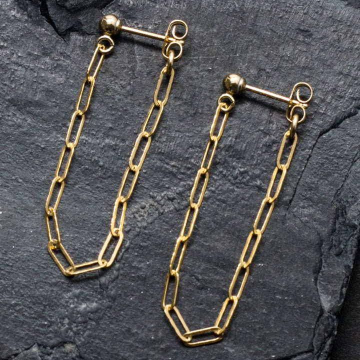 "front-to-back" chain earrings - modern anchor - valentshop.com