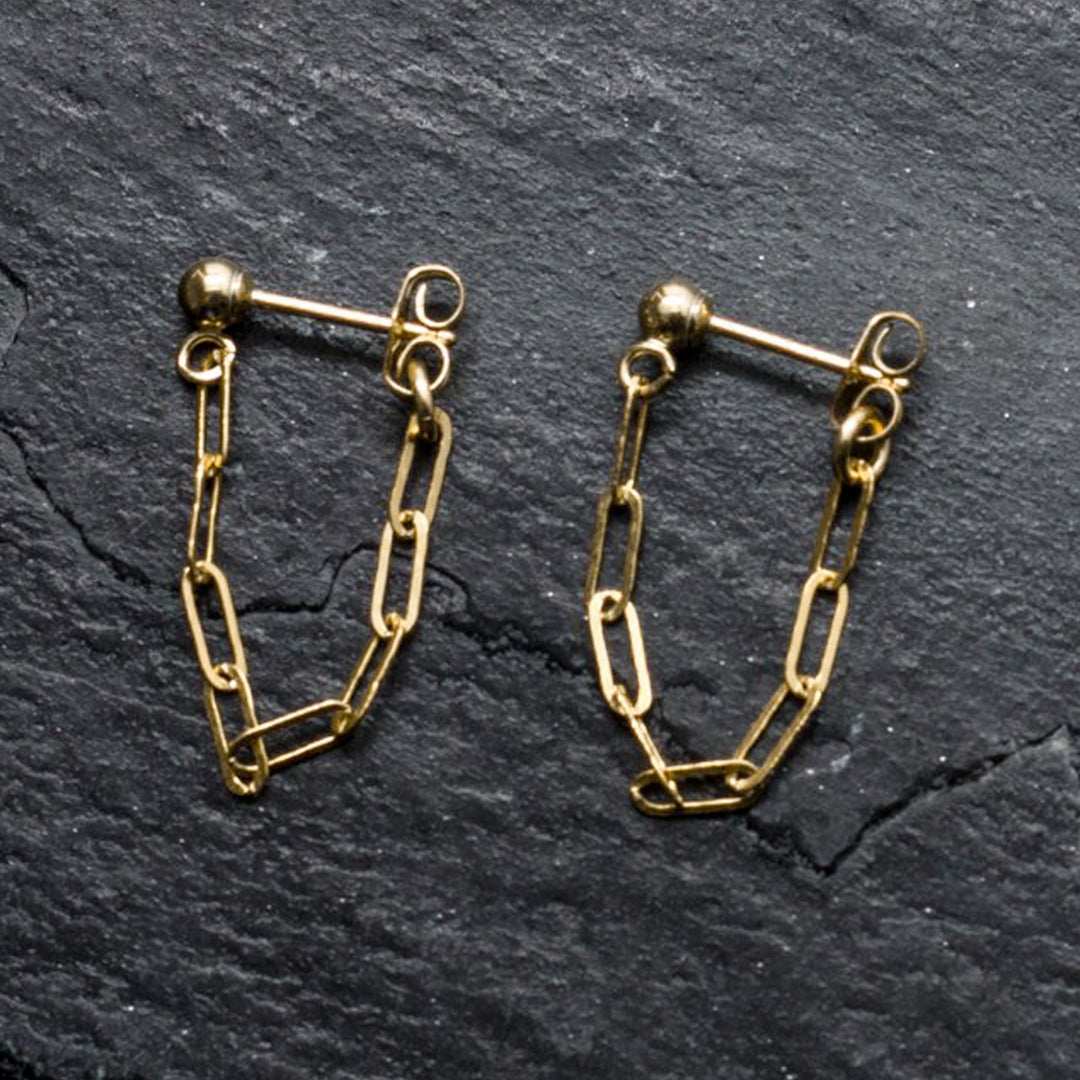 "front-to-back" chain earrings - modern anchor - valentshop.com