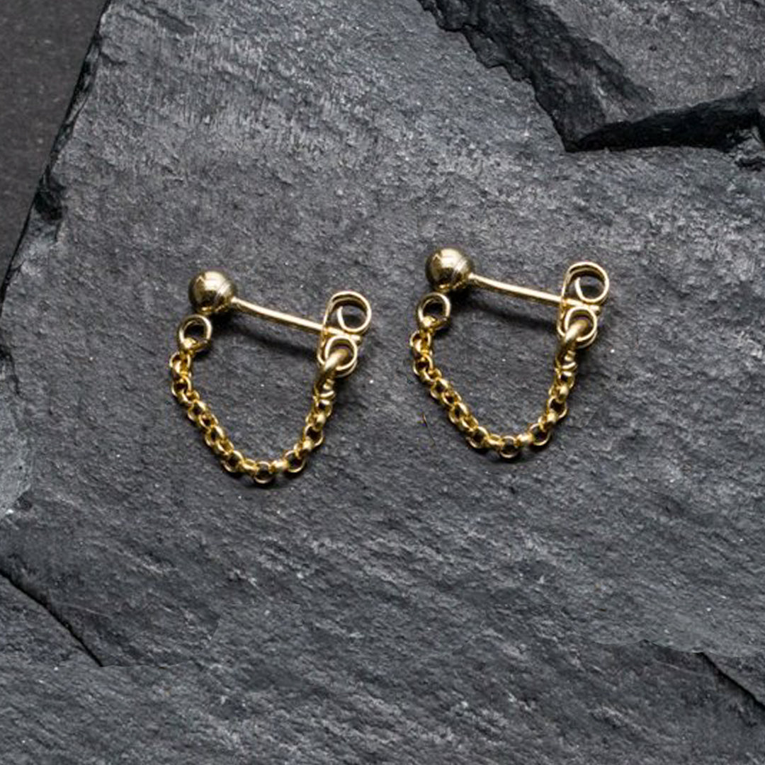 "front-to-back" chain earrings - round link - valentshop.com