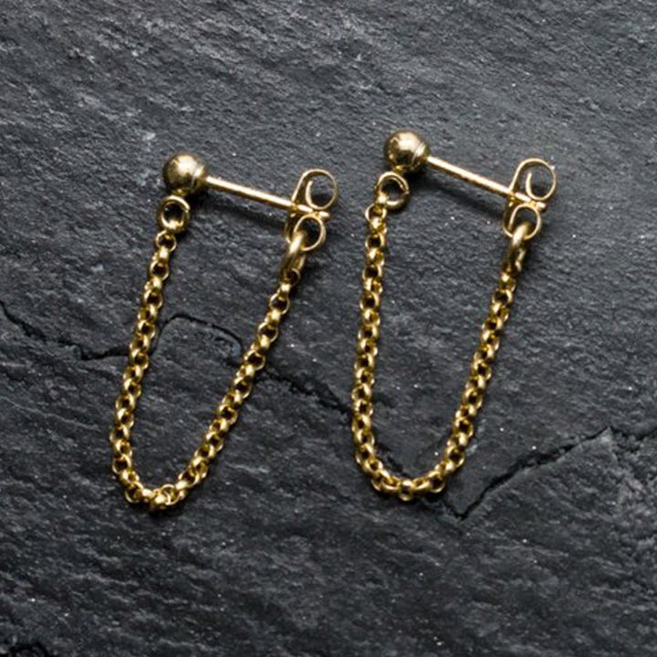 "front-to-back" chain earrings - round link - valentshop.com