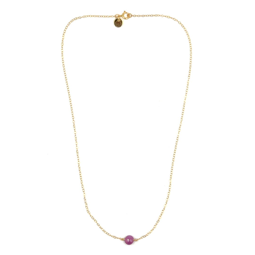 pink tourmaline classic cable necklace - Valentshop Jewelry