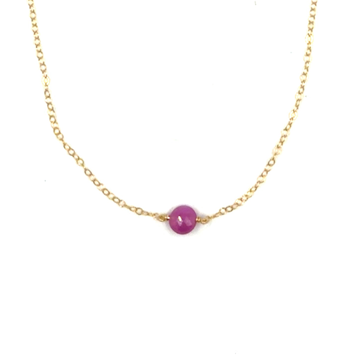 pink tourmaline classic cable necklace - Valentshop Jewelry