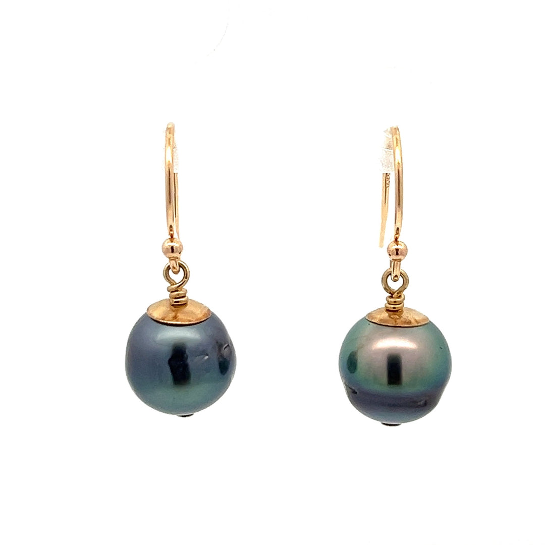 14K van luna - tahitian pearl drop earrings - Valentshop Jewelry