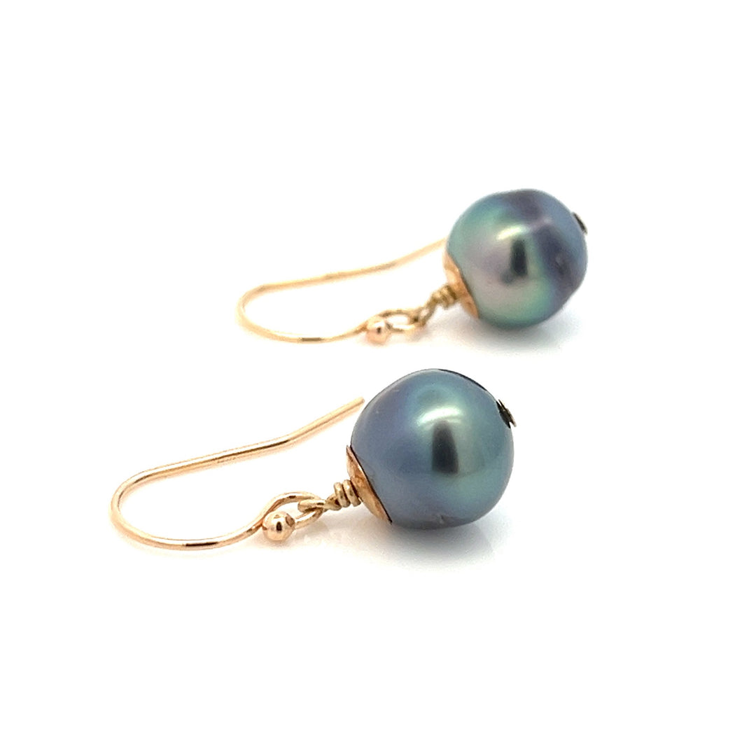 14K van luna - tahitian pearl drop earrings - Valentshop Jewelry