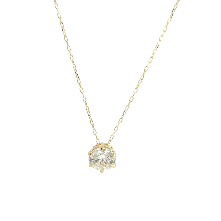 6-Prong Round Diamond Necklace, 1.12 ct, 14K yellow gold