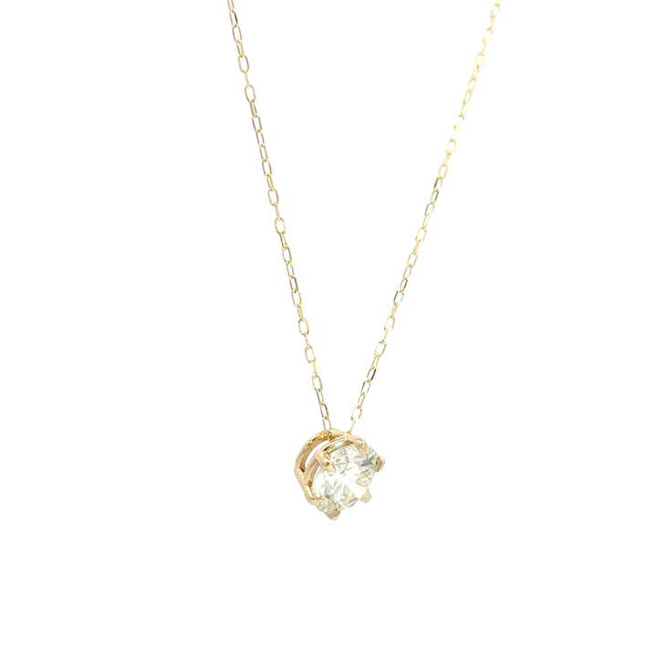 6-Prong Round Diamond Necklace, 1.12 ct, 14K yellow gold