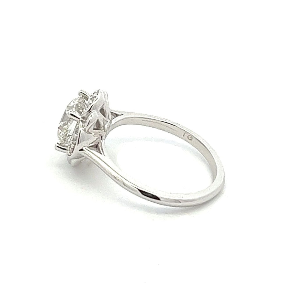 1.75 ctw scalloped halo round diamond engagement ring - Valentshop Jewelry
