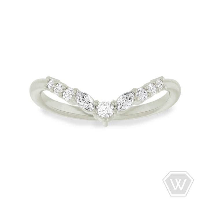 v-shaped contour diamond band - valentshop.com