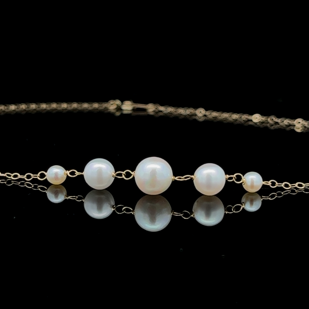 van luna - graduated akoya pearl necklace - valentshop.com