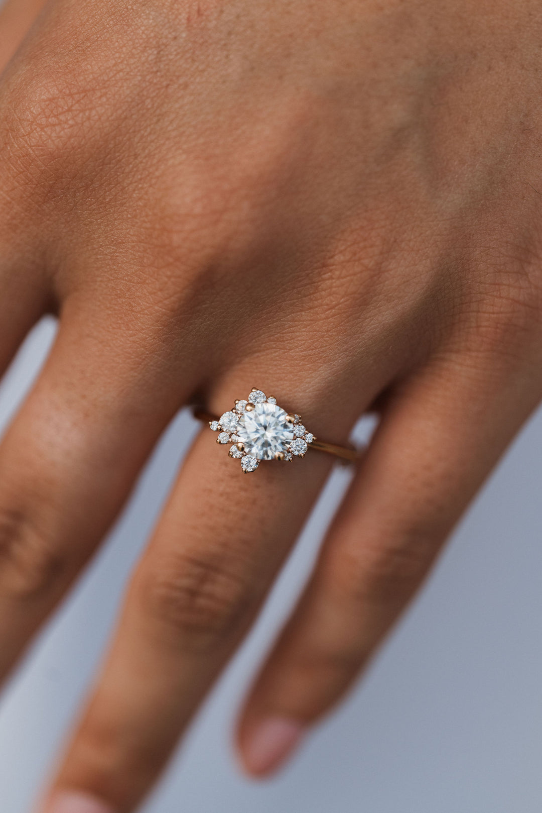 1 1/3 ctw celestial diamond halo engagement ring - Valentshop Jewelry