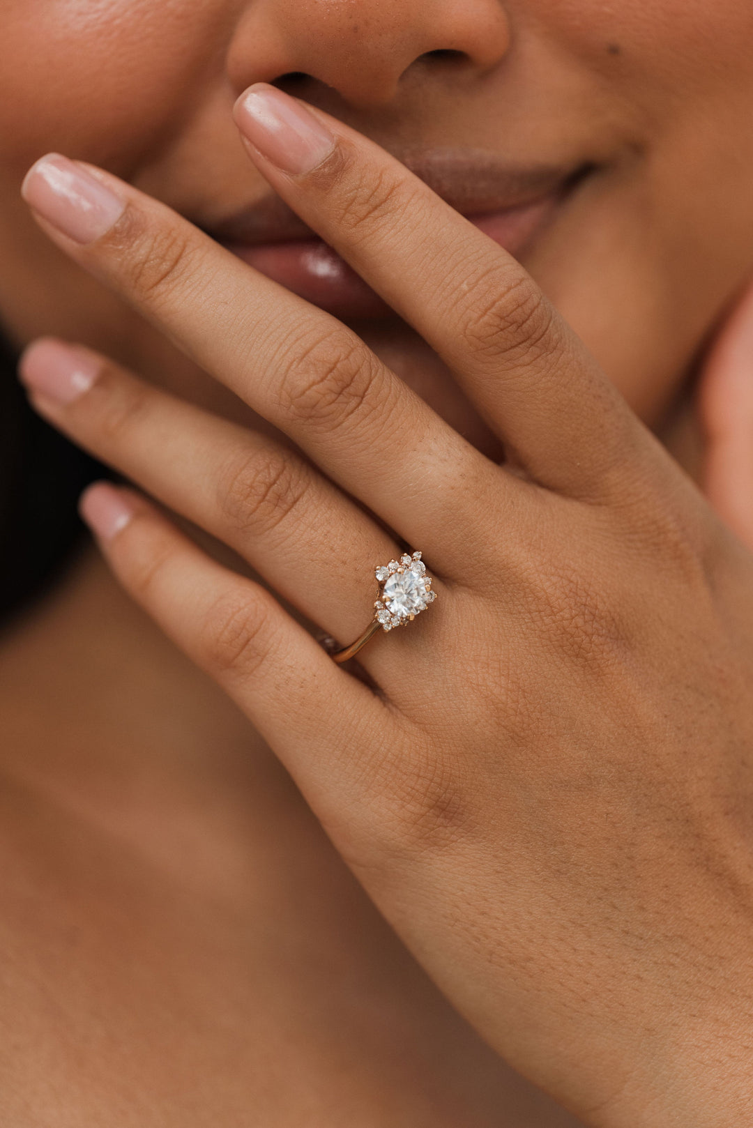 1 1/3 ctw celestial diamond halo engagement ring - Valentshop Jewelry