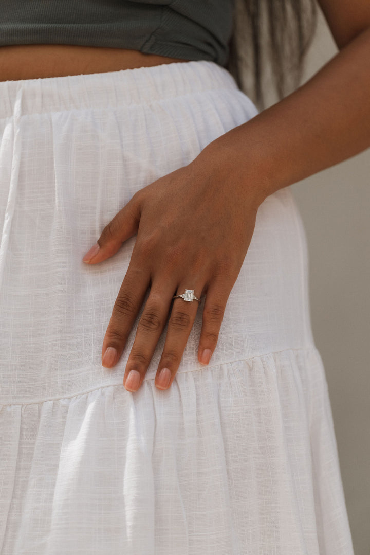 1 ctw emerald-cut diamond engagement ring - Valentshop Jewelry