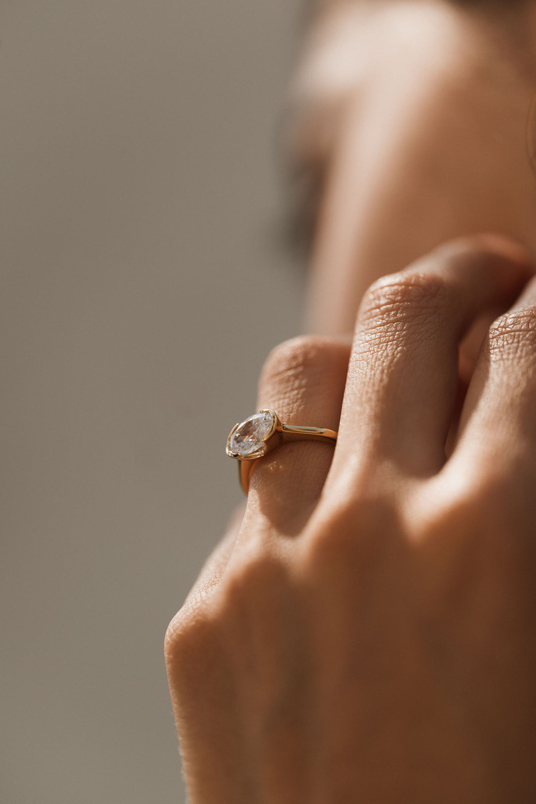 1.75 ct oval diamond half bezel solitaire engagement ring - Valentshop Jewelry